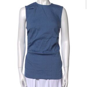 Proenza Schouler Sleeveless Blue linen Top XS